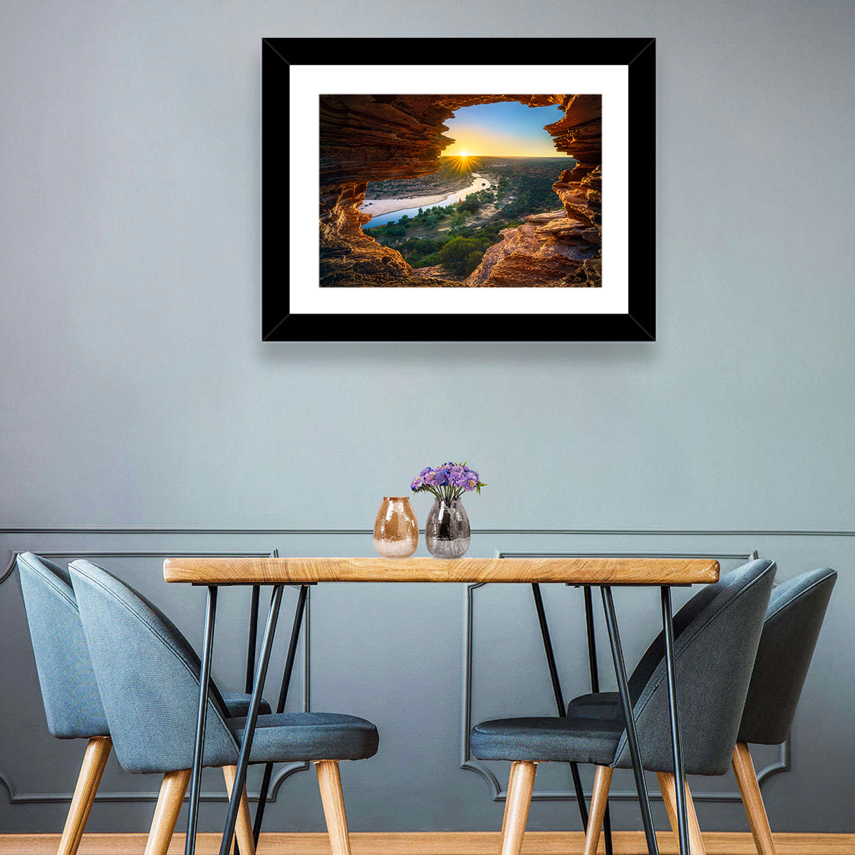 Nature's Window Sunrise, Kalbarri Wall Art in a room, landscape
