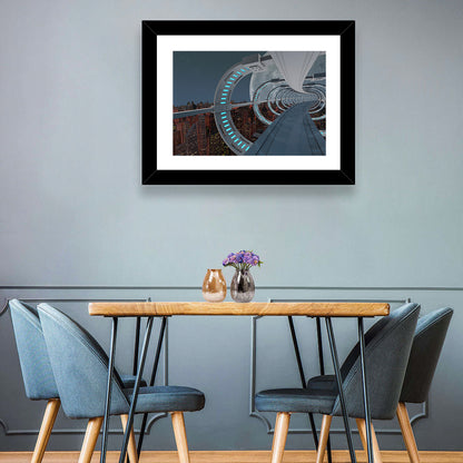 Futuristic City Tunnel with Moon Wall Art
