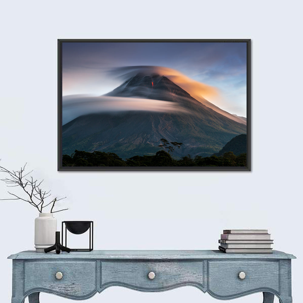 Mount Merapi at Dusk Wall Art