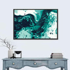 Teal Wave Abstract Wall Art