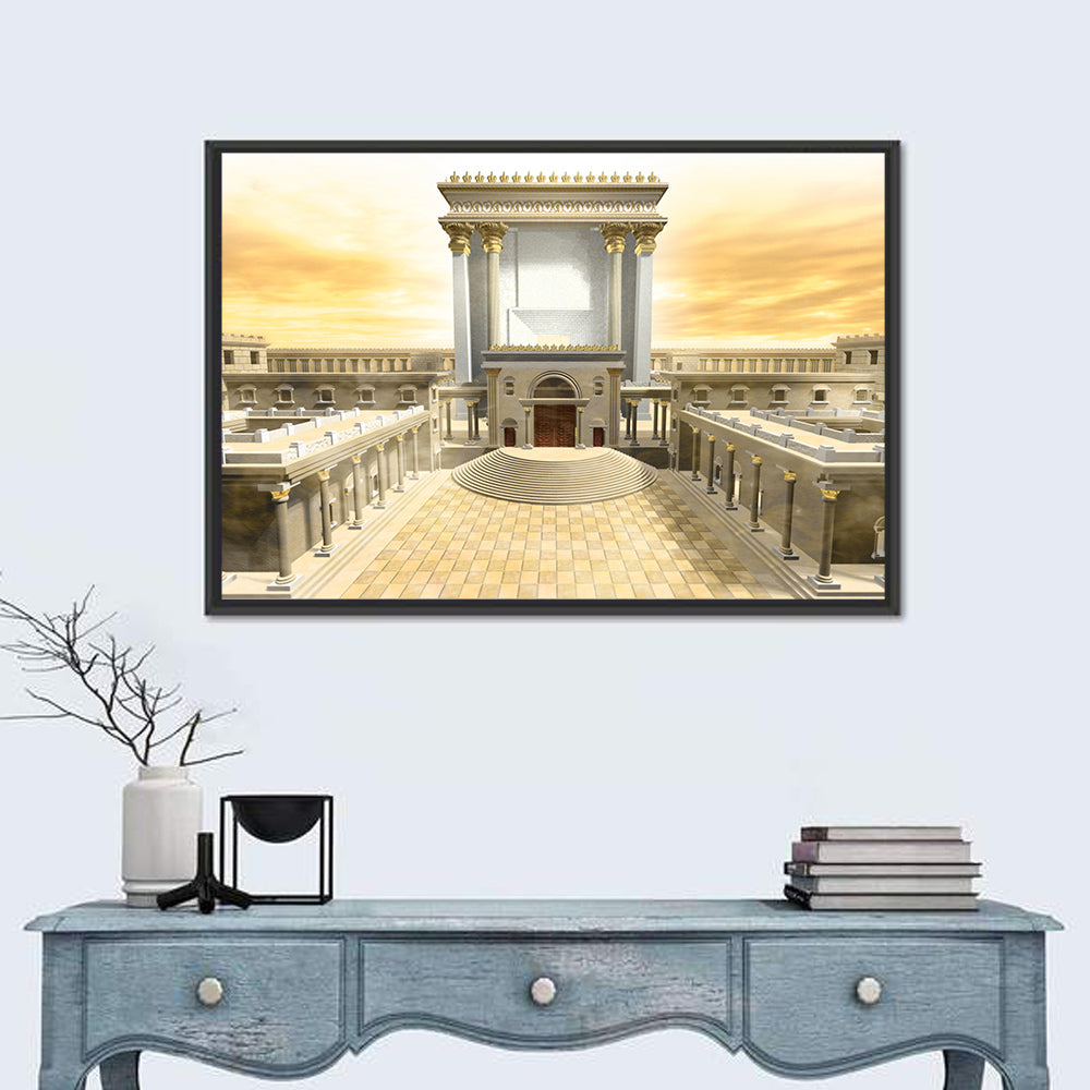 Herodian Temple at Sunset Wall Art in a room, landscape