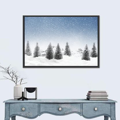 Winter Pine Trees Landscape Wall Art