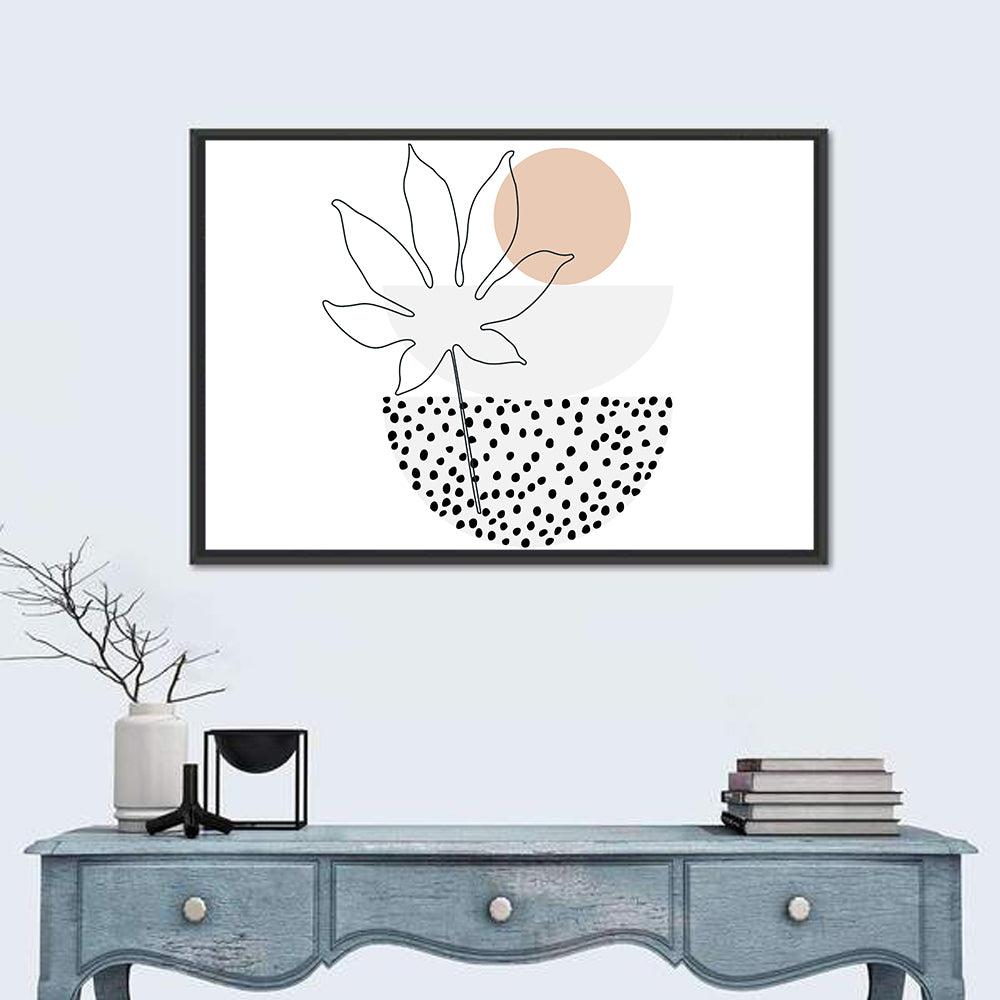 Palm Leaf with Peach Bowls Wall Art