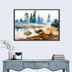 Misty Pine Stream Wall Art