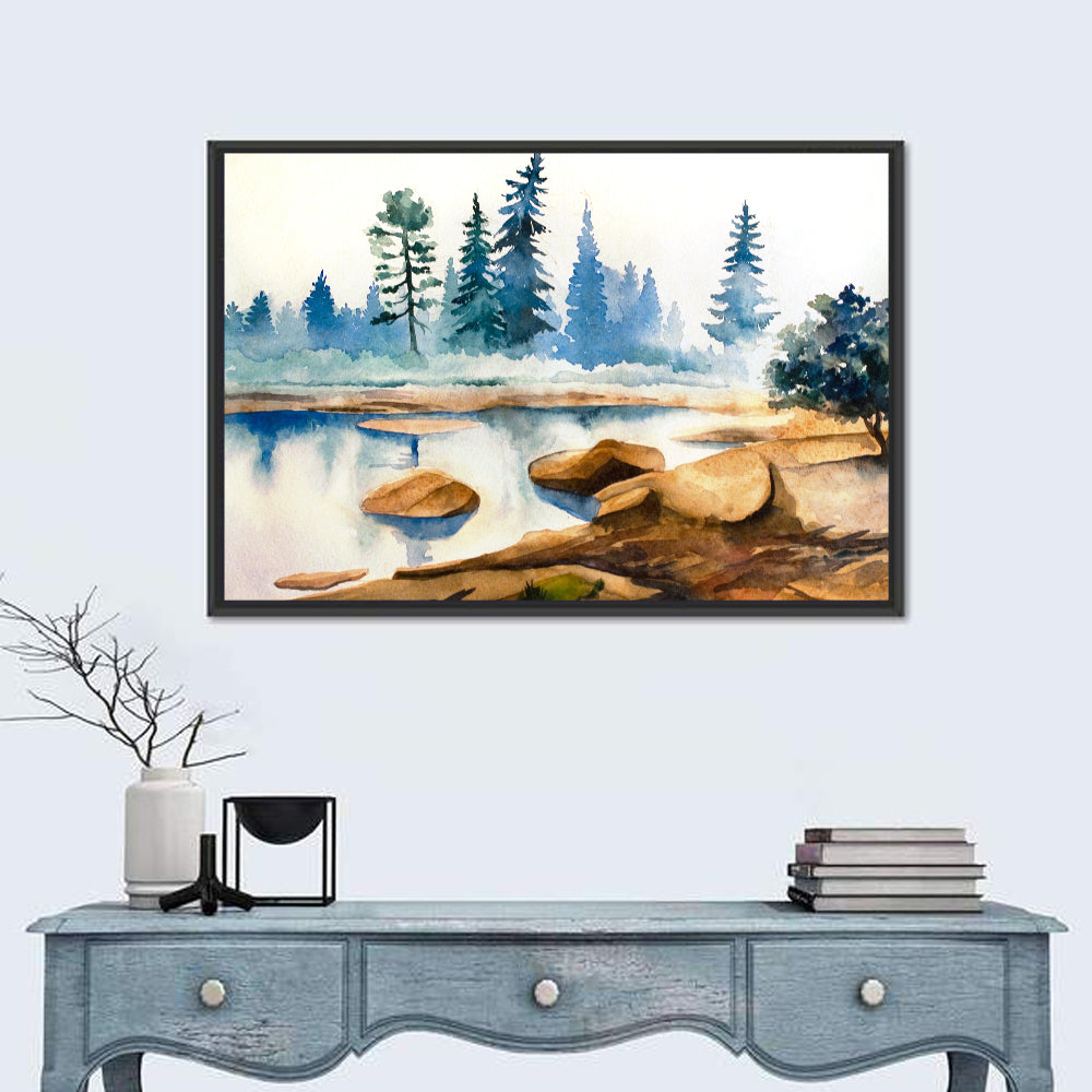 Misty Pine Stream Wall Art