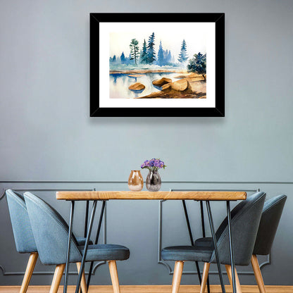 Misty Pine Stream Wall Art