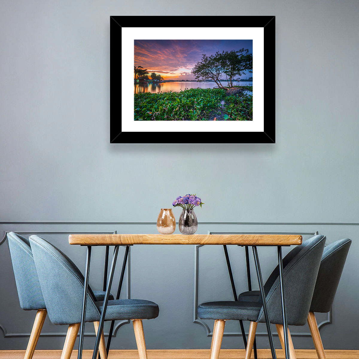 Cipondoh Lake Hyacinth Sunset Wall Art in a room, landscape