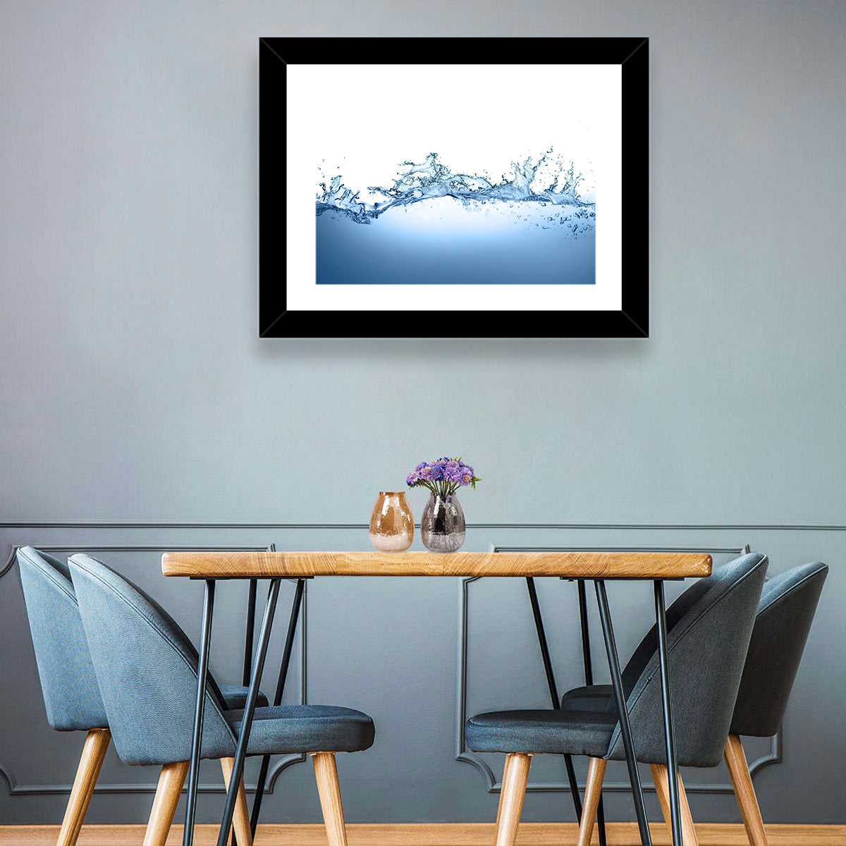 Fresh Water Splash Wall Art in a room, landscape