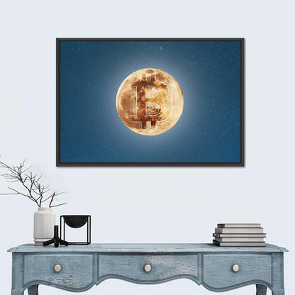 Bitcoin Circuit Moon Wall Art