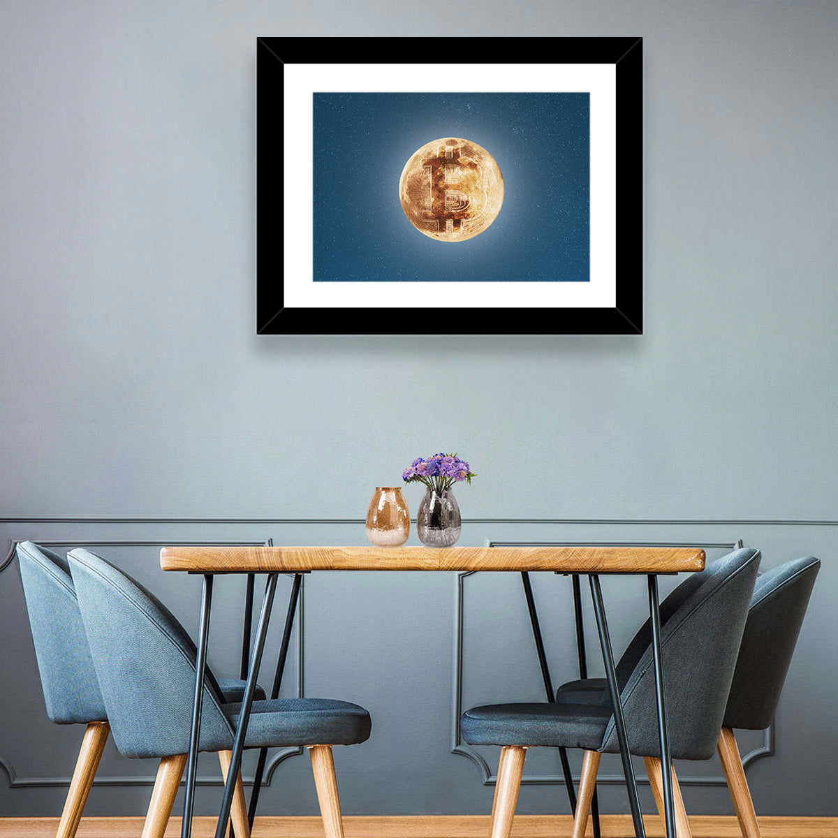 Bitcoin Circuit Moon Wall Art