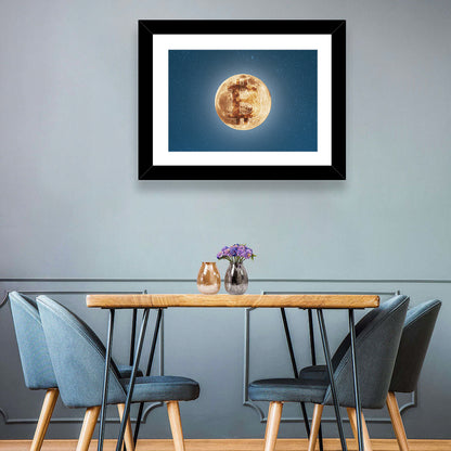 Bitcoin Circuit Moon Wall Art