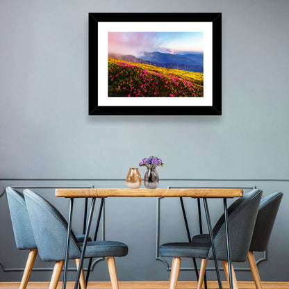 Alpine Rhododendron Meadow at Golden Hour Wall Art