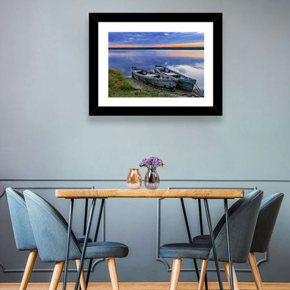 Chained Rowboats at Dusk Wall Art