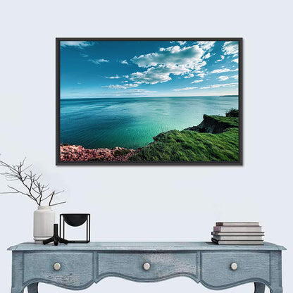 Coastal Cliffs Above a Turquoise Sea Wall Art
