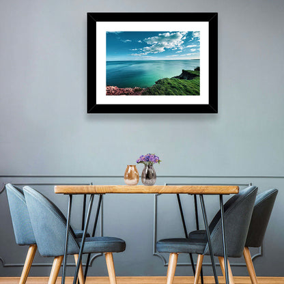 Coastal Cliffs Above a Turquoise Sea Wall Art