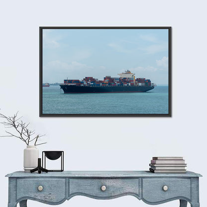 Harbor Container Ship at Sea Wall Art