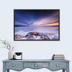 Frozen Lake Ice and Sunset Sky Wall Art