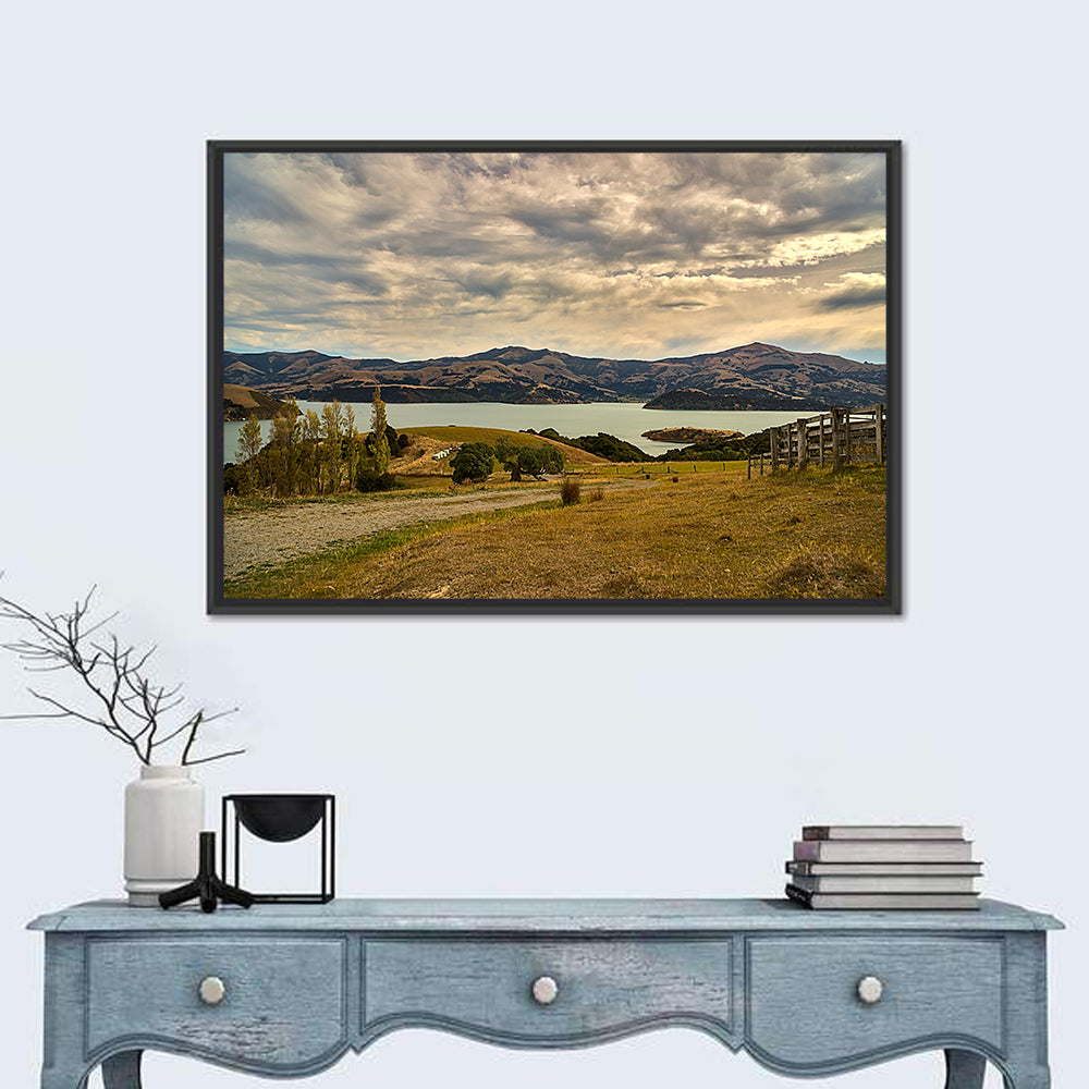 Akaroa Lake Gravel Path View Wall Art