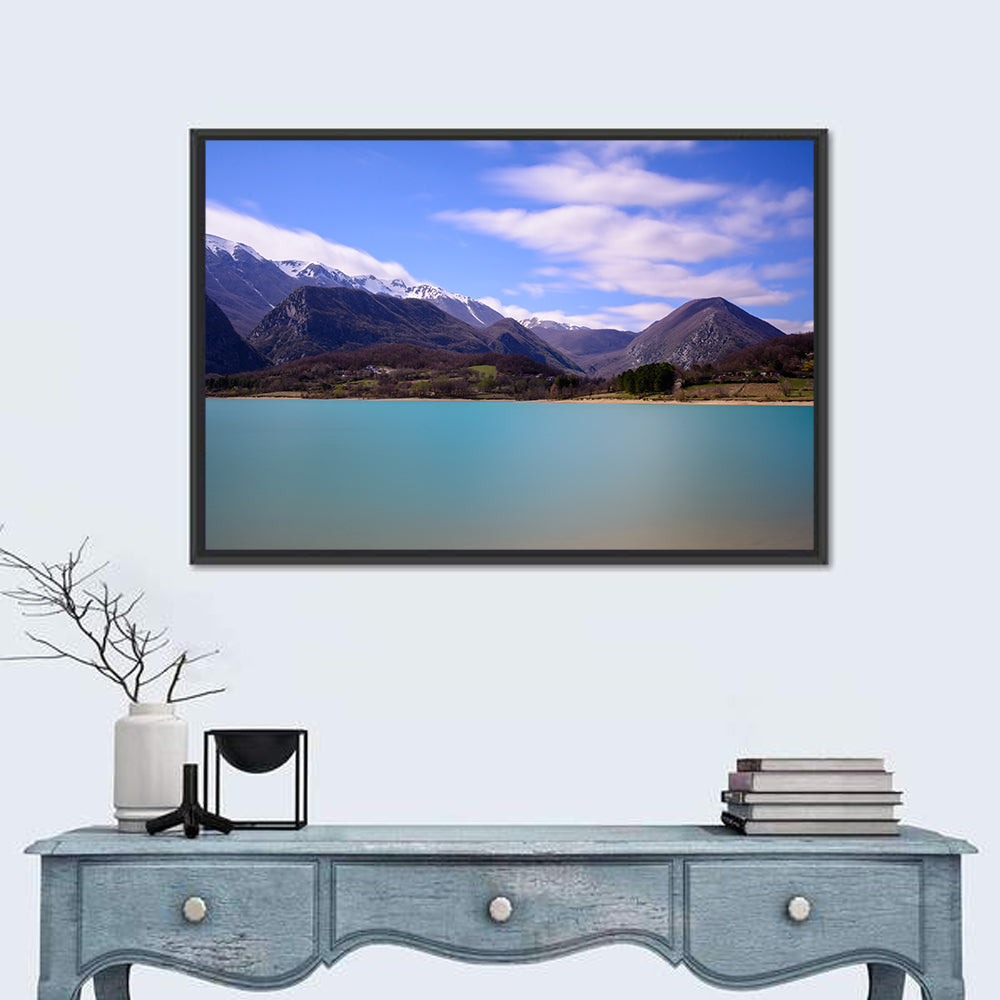 Castel San Vincenzo Lake Wall Art in a room, landscape