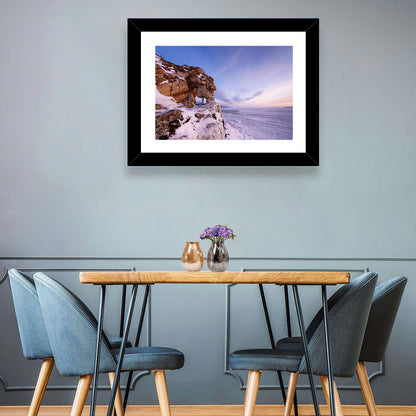 Lake Baikal Rock Arch at Winter Twilight Wall Art