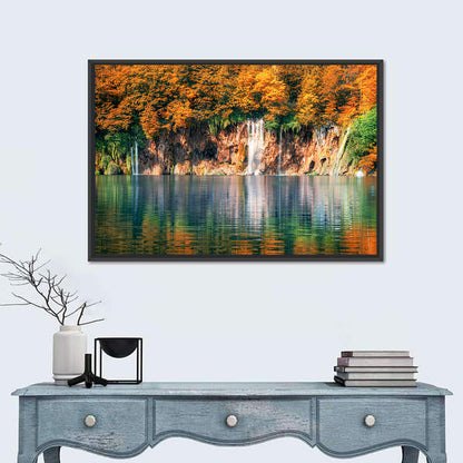 Autumn Reflections at Plitvice Lakes Wall Art