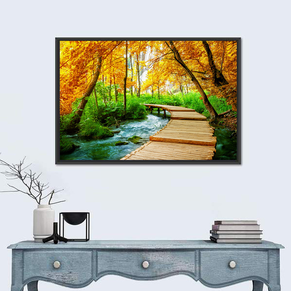 Plitvice Autumn Boardwalk Wall Art