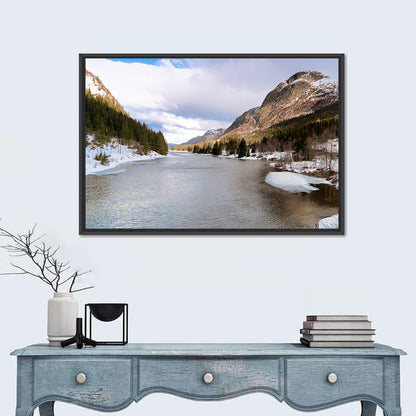 Grungevatn Winter River and Lake Wall Art