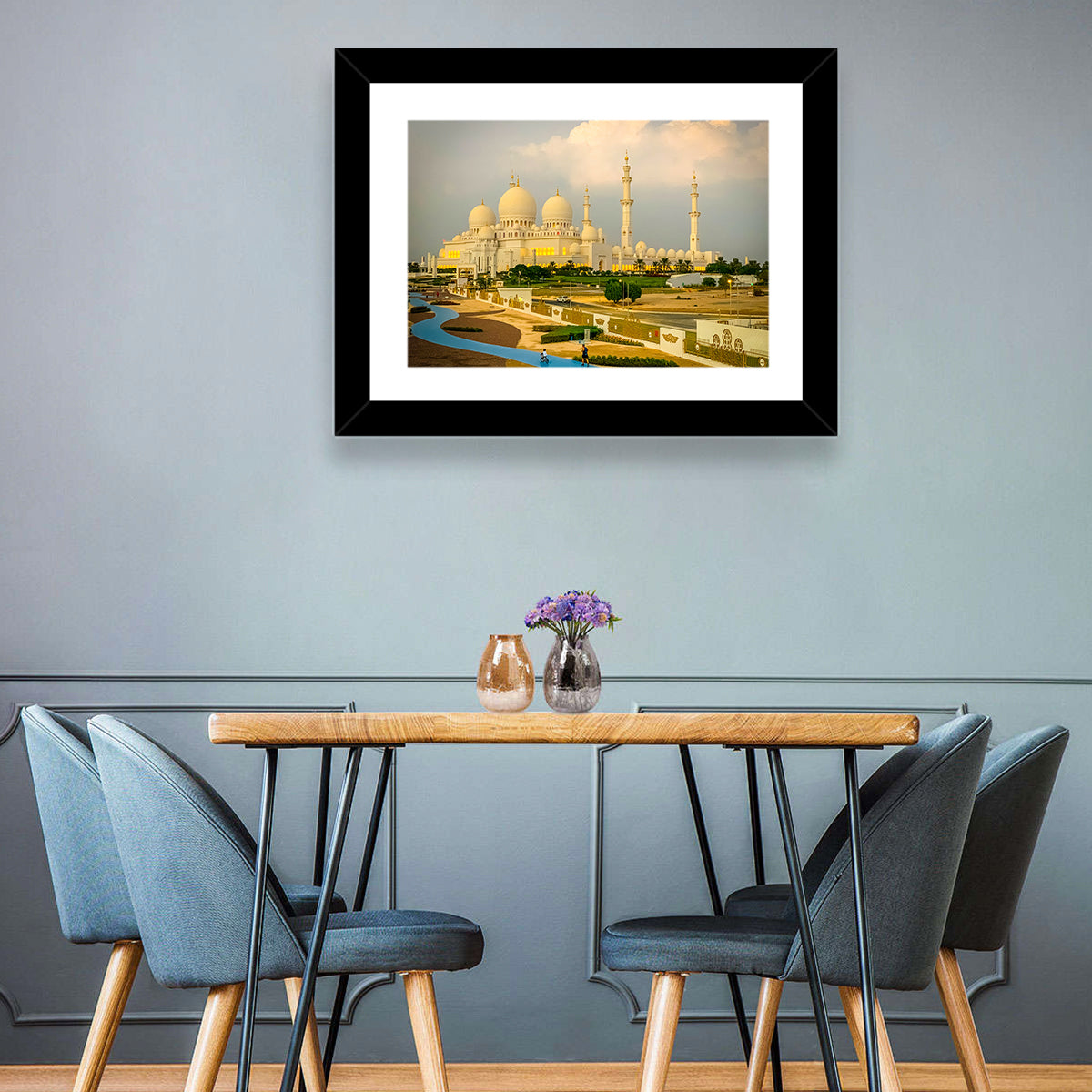Sheikh Zayed Grand Mosque at Golden Dusk Wall Art