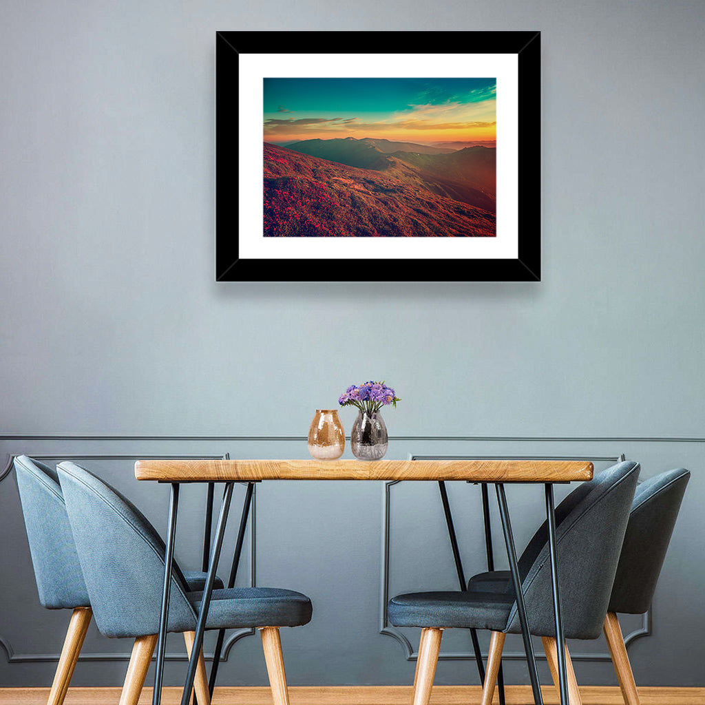 Alpine Rhododendrons at Golden Sunrise Wall Art
