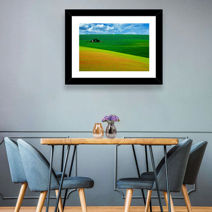 Golden Field and Green Hillside Wall Art