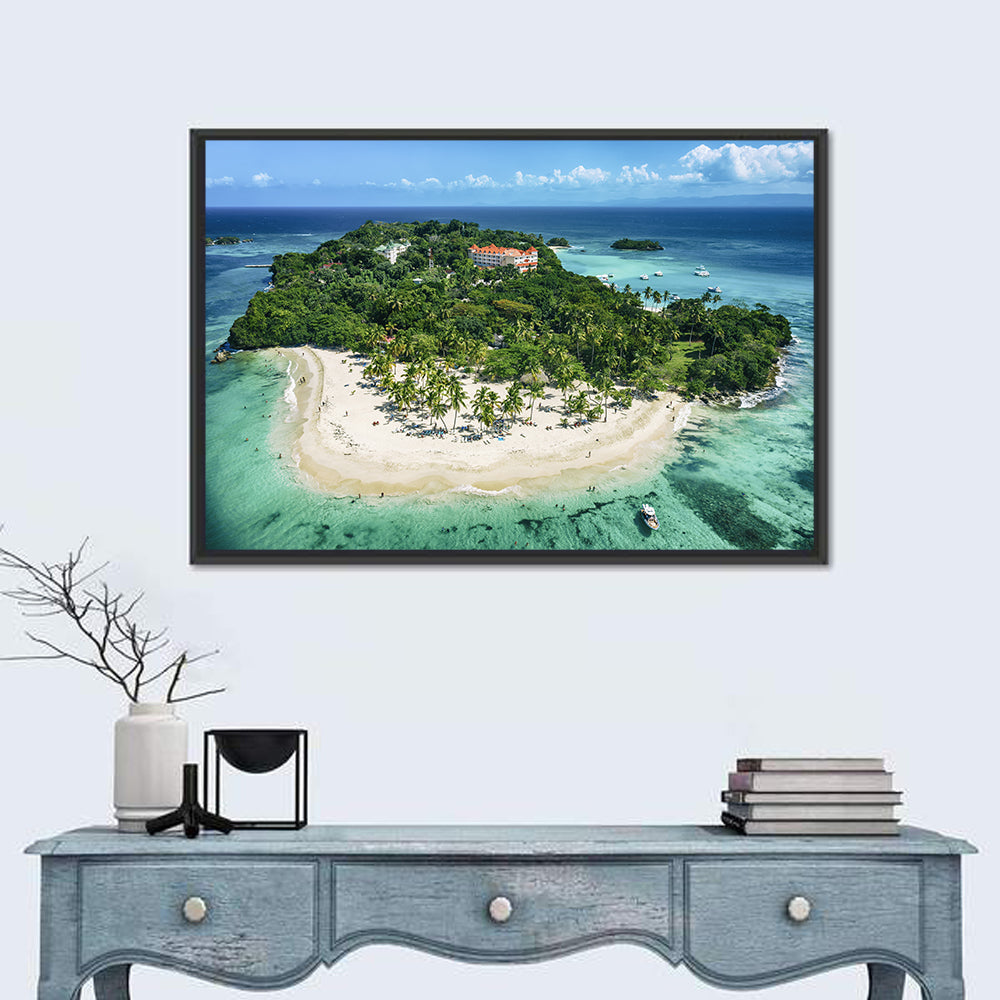 Cayo Levantado Aerial Beach Resort Wall Art in a room, landscape