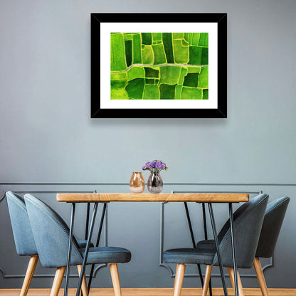 Verdant Rice Terrace Grid Wall Art