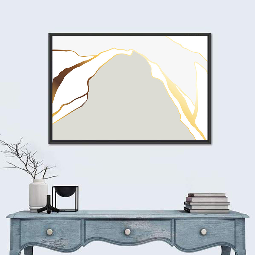 Golden Peak Abstract Wall Art