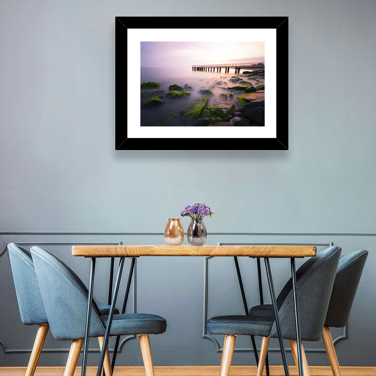 Florya Beach Pier at Lavender Dusk Wall Art