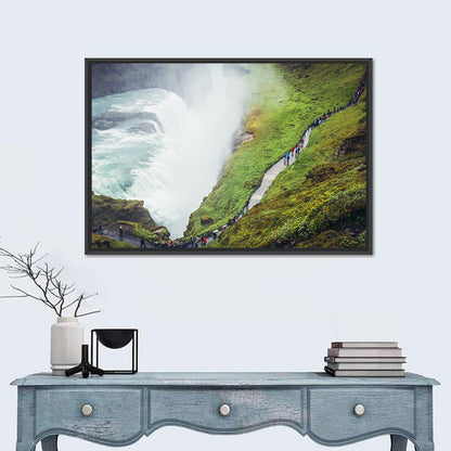 Misty Path at Gullfoss Waterfall Wall Art