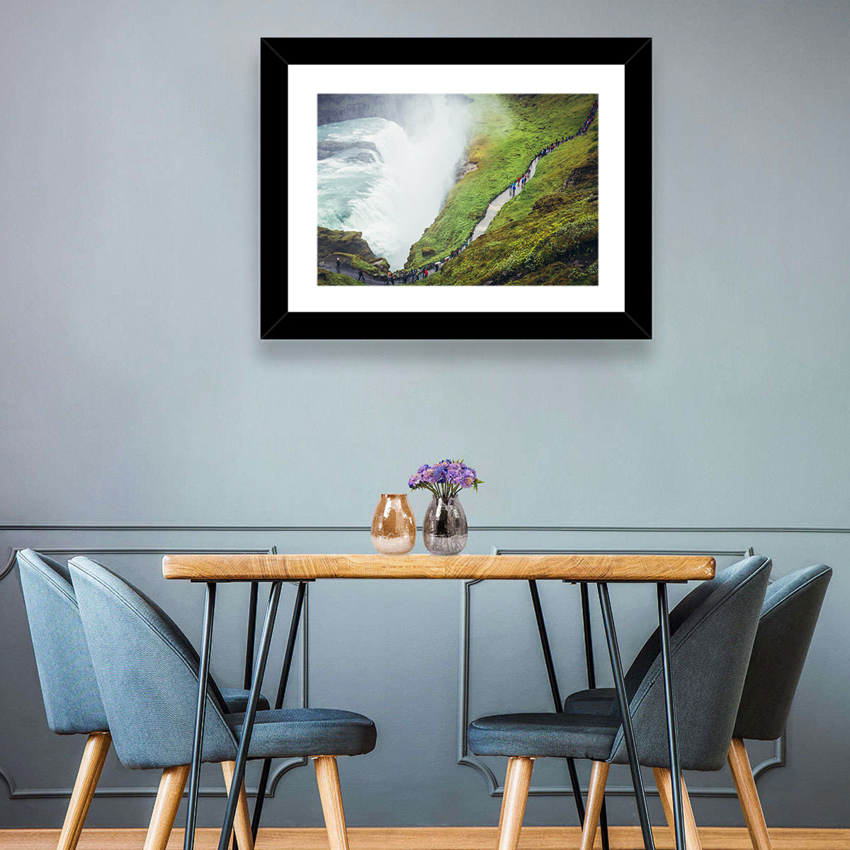 Misty Path at Gullfoss Waterfall Wall Art