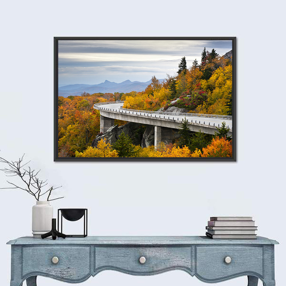 Linn Cove Viaduct at Grandfather Mountain Wall Art in a room, landscape