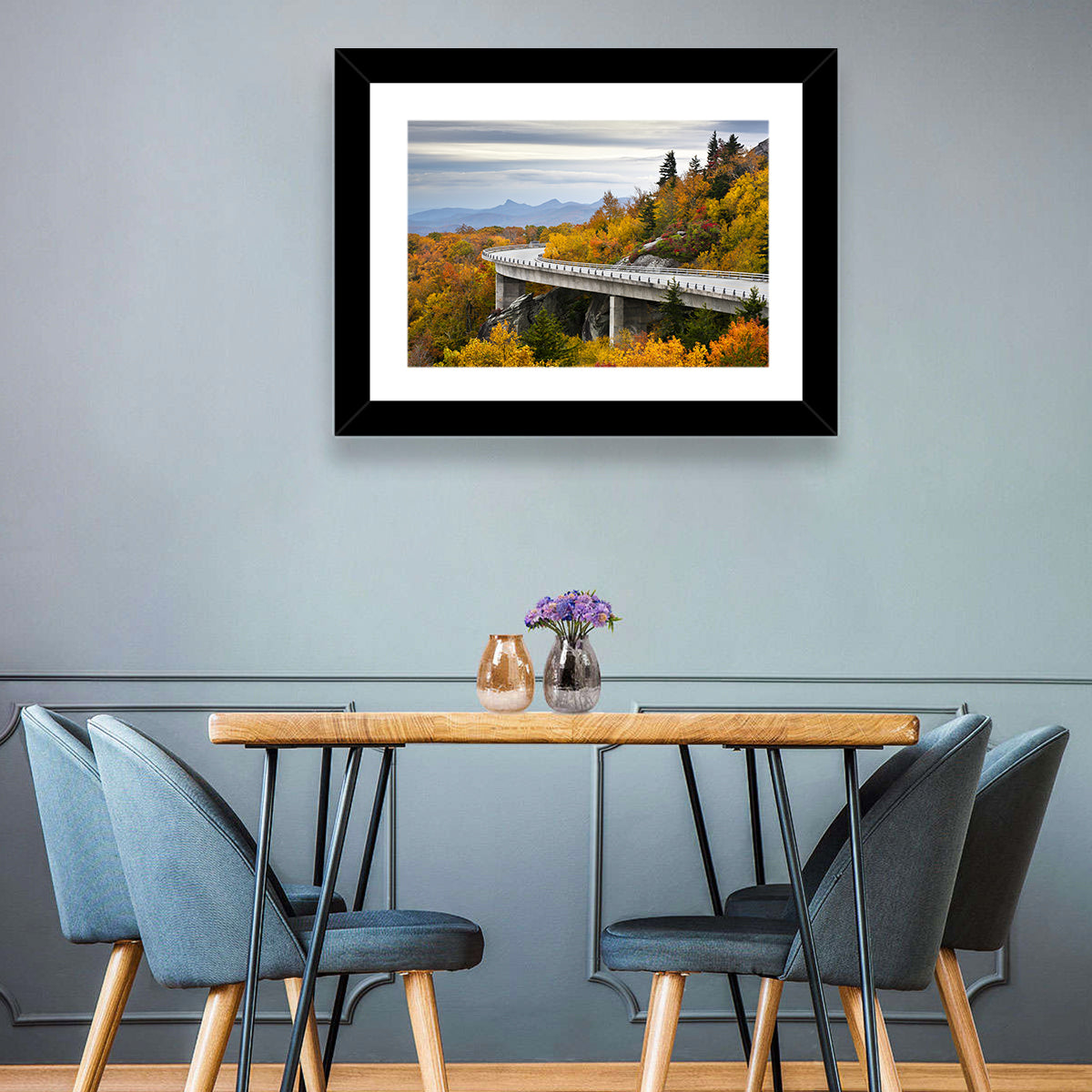 Linn Cove Viaduct at Grandfather Mountain Wall Art in a room, landscape