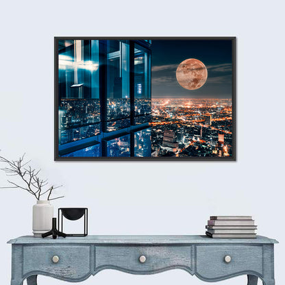 Bangkok Moonlit Skyline Wall Art