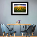 Sunflower Field at Golden Hour Wall Art