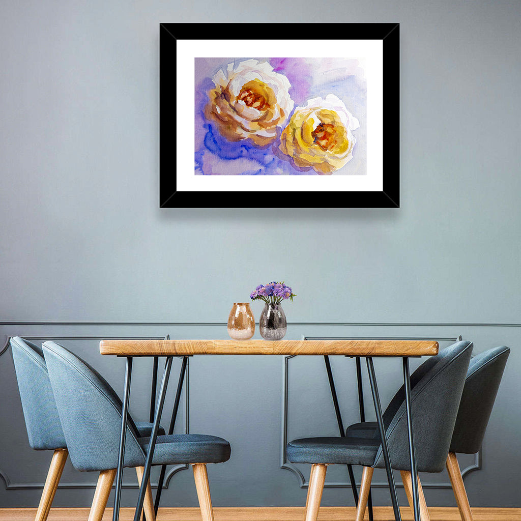 Diagonal Rose Pair Study Wall Art