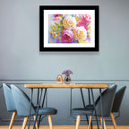 Layered Watercolor Rose Bouquet Wall Art