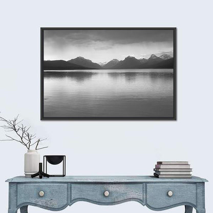 Lake Mcdonald Monochrome Reflection Wall Art