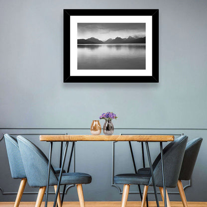Lake Mcdonald Monochrome Reflection Wall Art