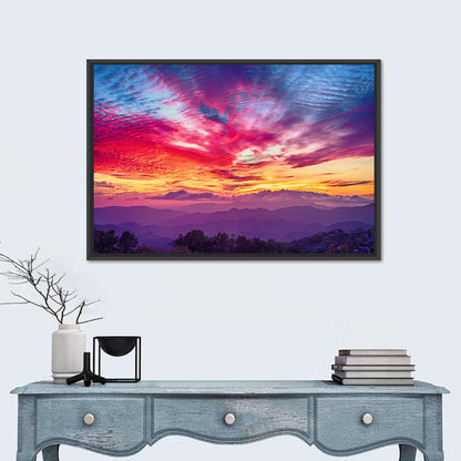 Golden Dusk Cloud Mountains Wall Art