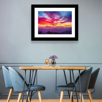 Golden Dusk Cloud Mountains Wall Art