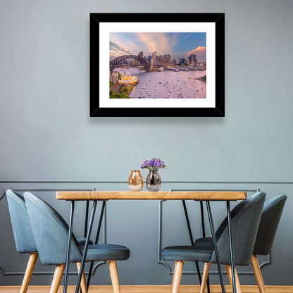Sydney Harbour Bridge at Golden Twilight Wall Art