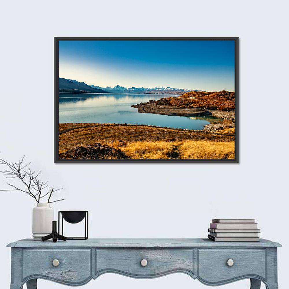 Lake Pukaki Golden Hour with Mount Cook Wall Art