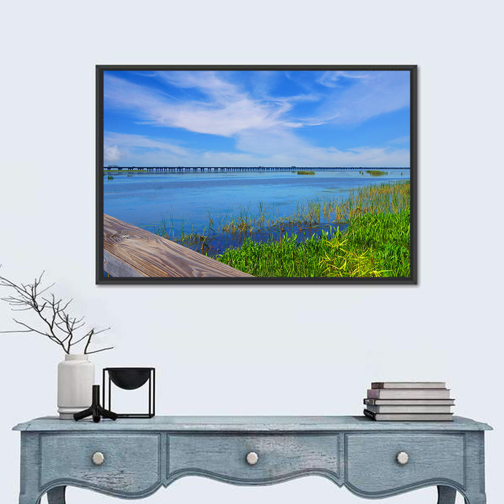 Meaher State Park Boardwalk Wall Art in a room, landscape