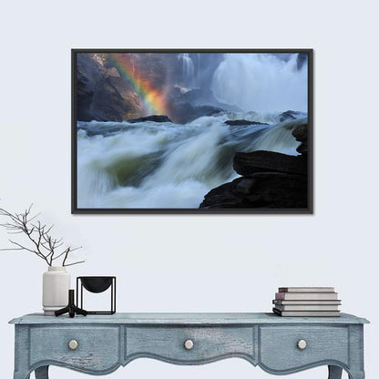 Rainbow Over Rushing River Wall Art